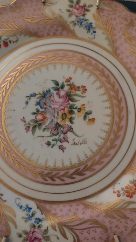 coppia piatto porcellana limoges ulim paris france dipinto a mano coppia piatto porcellana limoges ulim paris france dipinto a mano