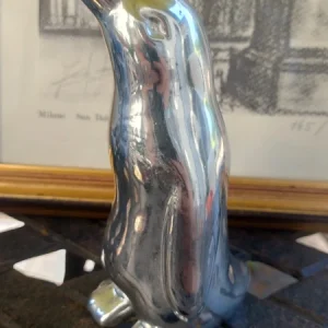 pinguino in ceramica argentata
