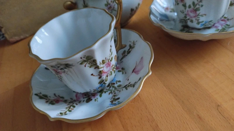 delizioso set caffè per due persone dipinto a mano limoges delizioso set caffè per due persone dipinto a mano limoges