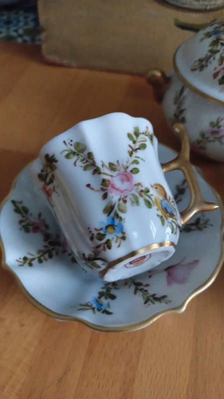 delizioso set caffè per due persone dipinto a mano limoges delizioso set caffè per due persone dipinto a mano limoges