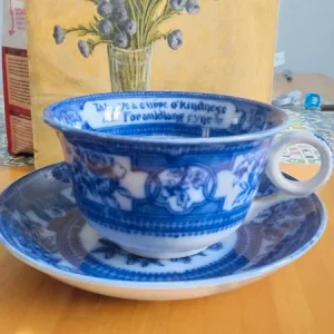 tazza gigante con piatto blu e bianca jac. van. altena bussum england