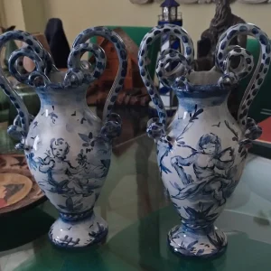 coppia vaso anfora angelo aima ceramica albisola italy