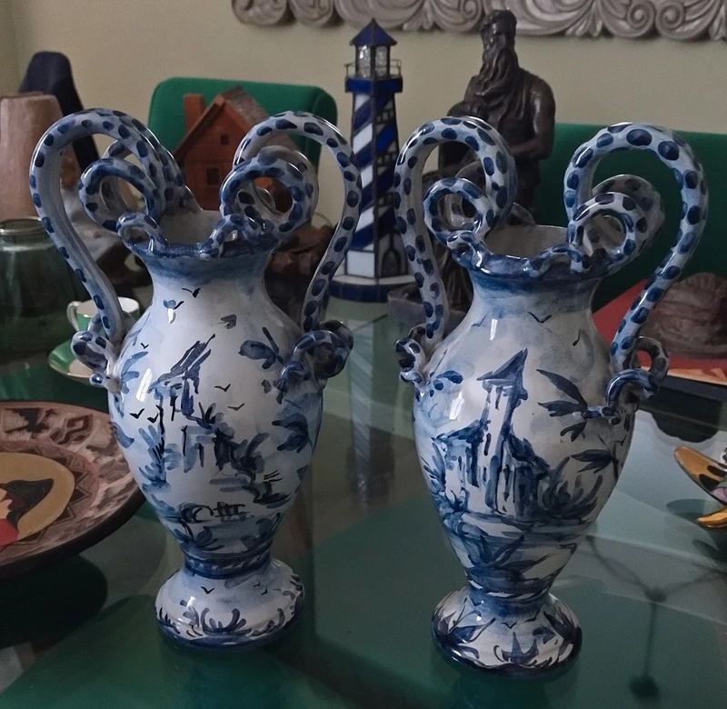 coppia vaso anfora angelo aima ceramica albisola italy coppia vaso anfora angelo aima ceramica albisola italy