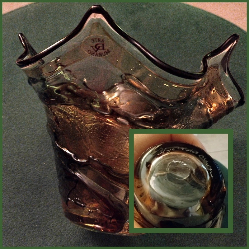 vaso vetro murano italy firmato diego vidal vaso vetro murano italy firmato diego vidal