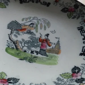 alzata centrotavola piatto portafrutta fruttiera 1900 decoro siam