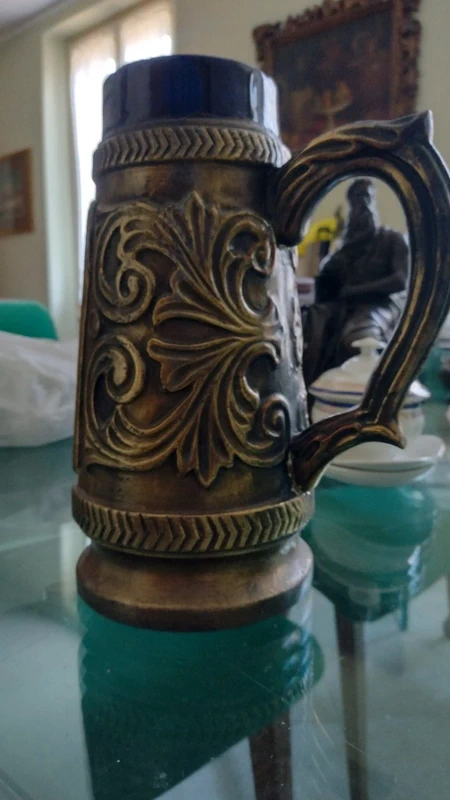 antico boccale caraffa brocca ceramica argento 1900 antico boccale caraffa brocca ceramica argento 1900