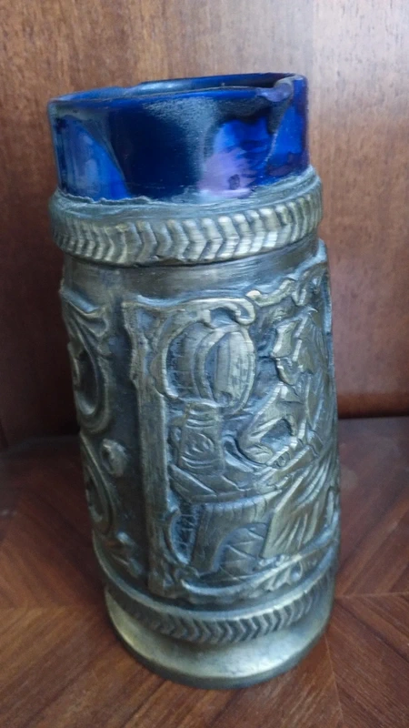 antico boccale caraffa brocca ceramica argento 1900 antico boccale caraffa brocca ceramica argento 1900