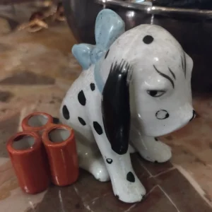 cane dalmata cucciolo "portasigarette" porcellana vintage