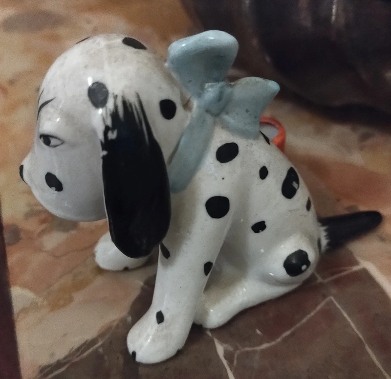 cane dalmata cucciolo "portasigarette" porcellana vintage cane dalmata cucciolo "portasigarette" porcellana vintage