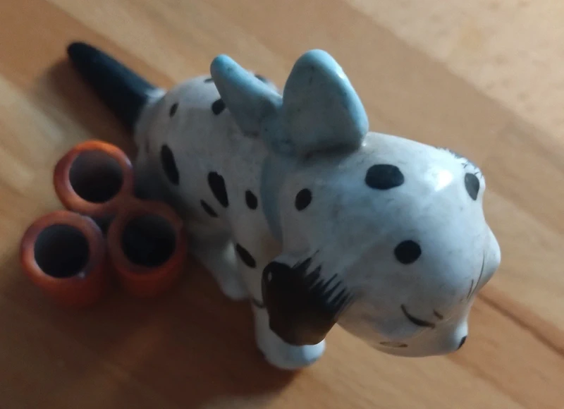 cane dalmata cucciolo "portasigarette" porcellana vintage cane dalmata cucciolo "portasigarette" porcellana vintage