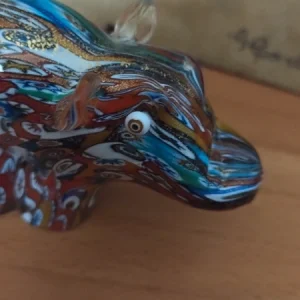 ippopotamo in vetro murano murrine millefiori e oro puro