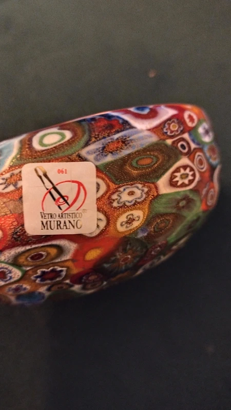 ciotola svuotatasche vetro millefiori murano italy ciotola svuotatasche vetro millefiori murano italy