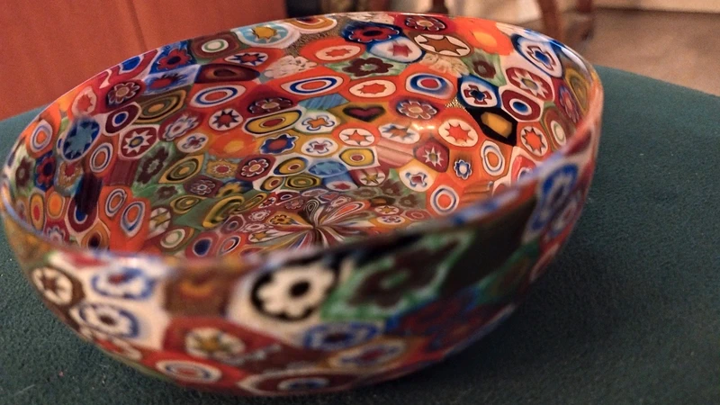 ciotola svuotatasche vetro millefiori murano italy ciotola svuotatasche vetro millefiori murano italy