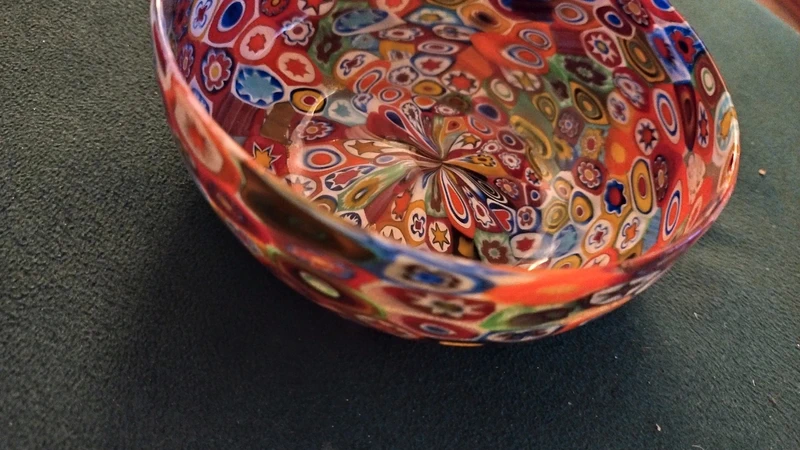 ciotola svuotatasche vetro millefiori murano italy ciotola svuotatasche vetro millefiori murano italy