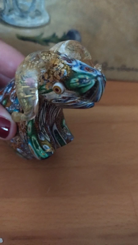 muflone bufalo in vetro murano con murrine millefiori e oro muflone bufalo in vetro murano con murrine millefiori e oro