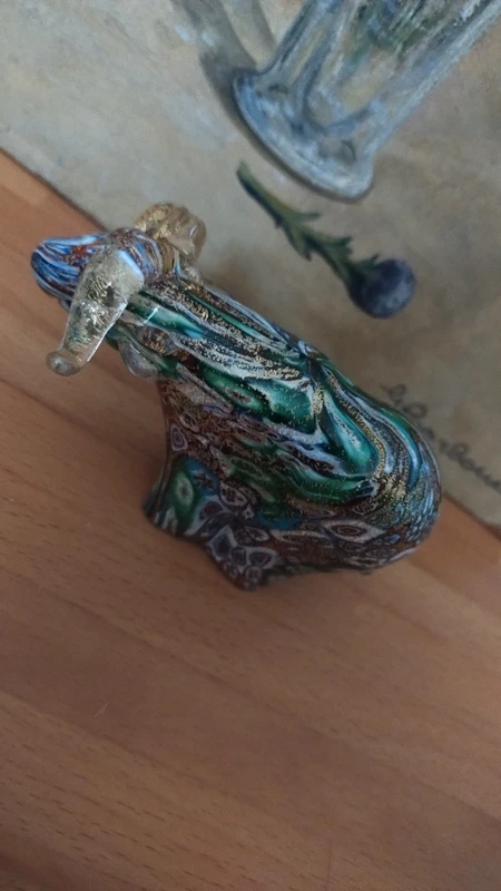 muflone bufalo in vetro murano con murrine millefiori e oro muflone bufalo in vetro murano con murrine millefiori e oro