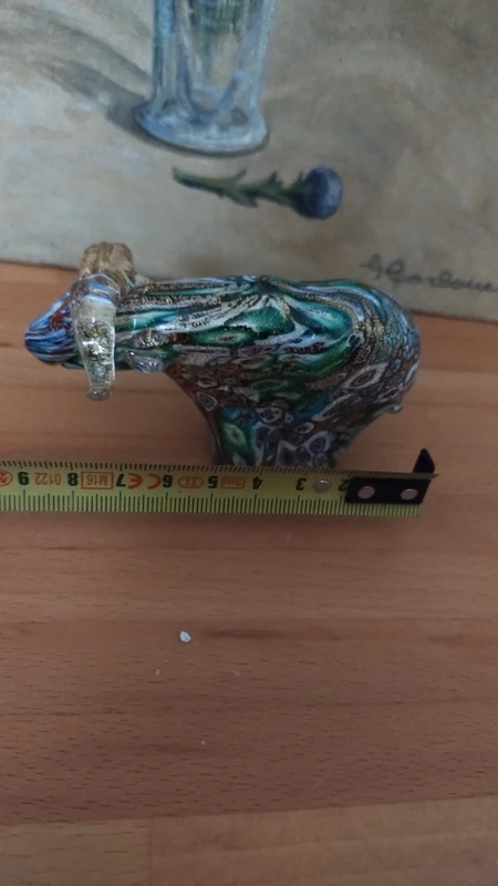 muflone bufalo in vetro murano con murrine millefiori e oro muflone bufalo in vetro murano con murrine millefiori e oro