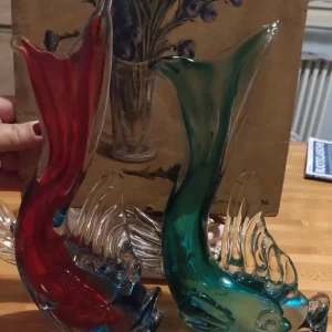 coppia grande pesce vetro murano italy