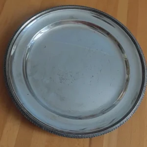 piatto argento 800 bordo lavorato marchio boggiali
