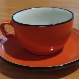 set 4 tazze da colazione arancione vintage tognana italy