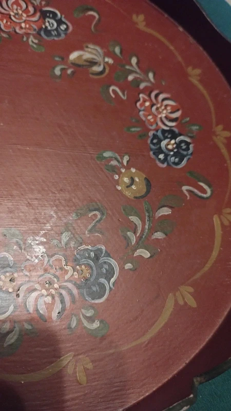 vassoio rotondo legno dipinto a mano fiori vassoio rotondo legno dipinto a mano fiori