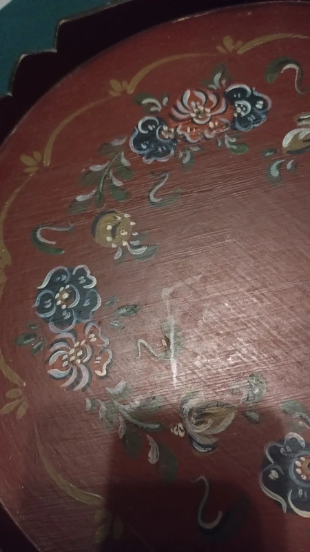 vassoio rotondo legno dipinto a mano fiori vassoio rotondo legno dipinto a mano fiori