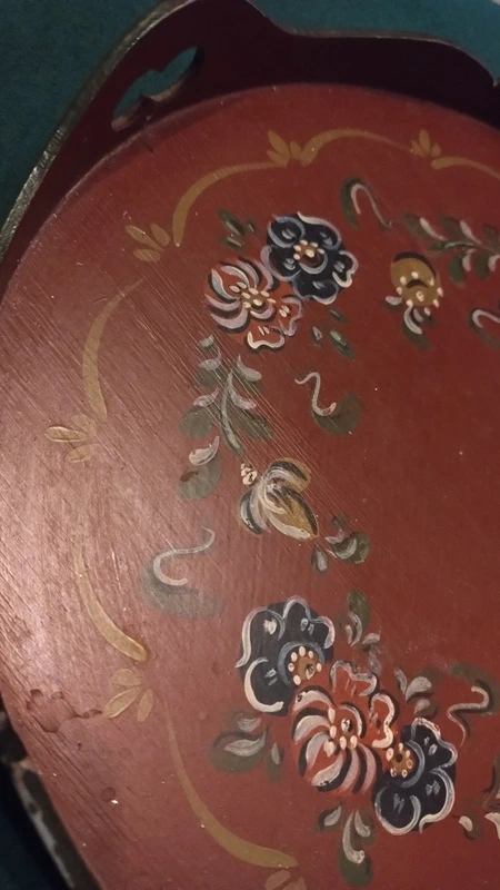 vassoio rotondo legno dipinto a mano fiori vassoio rotondo legno dipinto a mano fiori