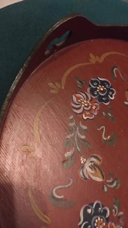 vassoio rotondo legno dipinto a mano fiori vassoio rotondo legno dipinto a mano fiori