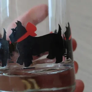 set n.5 bicchieri vintage cane dog scottish terrier