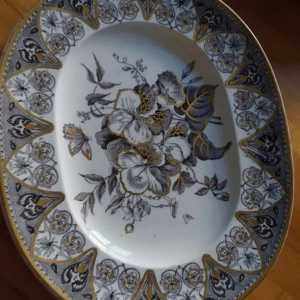 piatto ovale antico wedgwood pearl ware numerato moresque