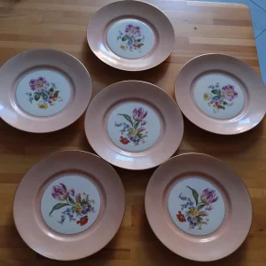 set servizio 6 piatti dessert decoro floreale richard ginori