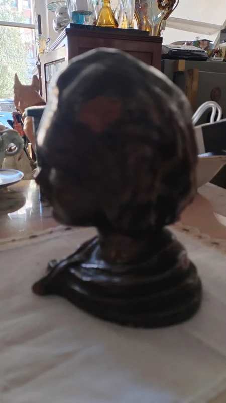 antica testa donna terracotta lamina rame argento antica testa donna terracotta lamina rame argento