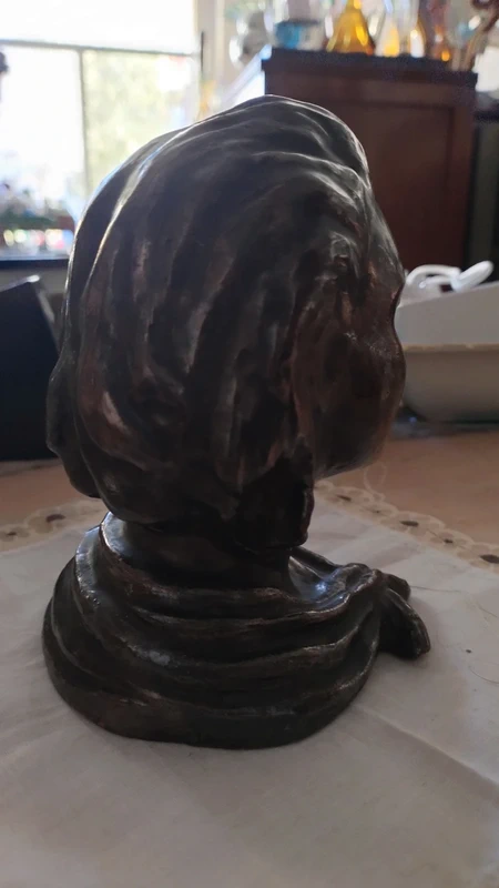 antica testa donna terracotta lamina rame argento antica testa donna terracotta lamina rame argento