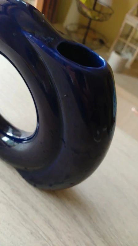 vaso ceramica smaltata blu rif pietro arosio per parravicini vintage vaso ceramica smaltata blu rif pietro arosio per parravicini vintage
