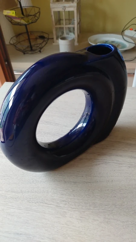 vaso ceramica smaltata blu rif pietro arosio per parravicini vintage vaso ceramica smaltata blu rif pietro arosio per parravicini vintage