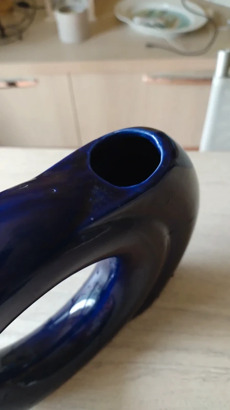vaso ceramica smaltata blu rif pietro arosio per parravicini vintage vaso ceramica smaltata blu rif pietro arosio per parravicini vintage