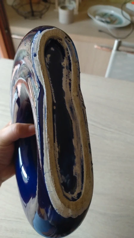 vaso ceramica smaltata blu rif pietro arosio per parravicini vintage vaso ceramica smaltata blu rif pietro arosio per parravicini vintage