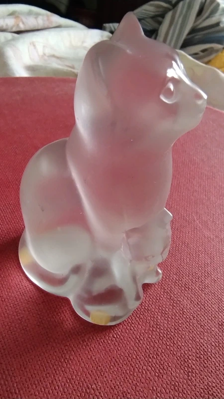gatto coppia mamma e figlio cristallo sevres gatto coppia mamma e figlio cristallo sevres